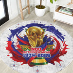 Haiti Grenadye Alaso Round Carpet White Nou Retounen Anko 1974-2026 - African Pride