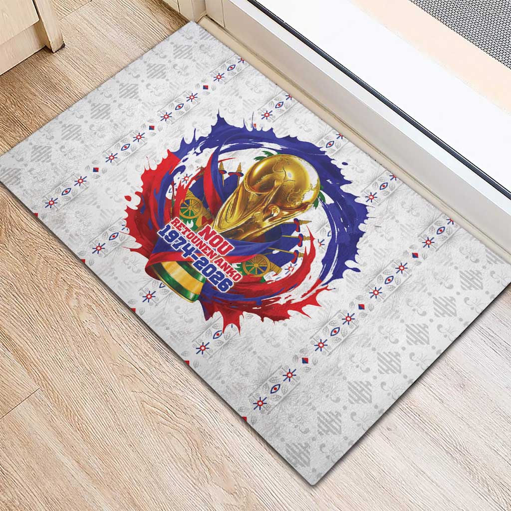 Haiti Grenadye Alaso Rubber Doormat White Nou Retounen Anko 1974-2026 - African Pride