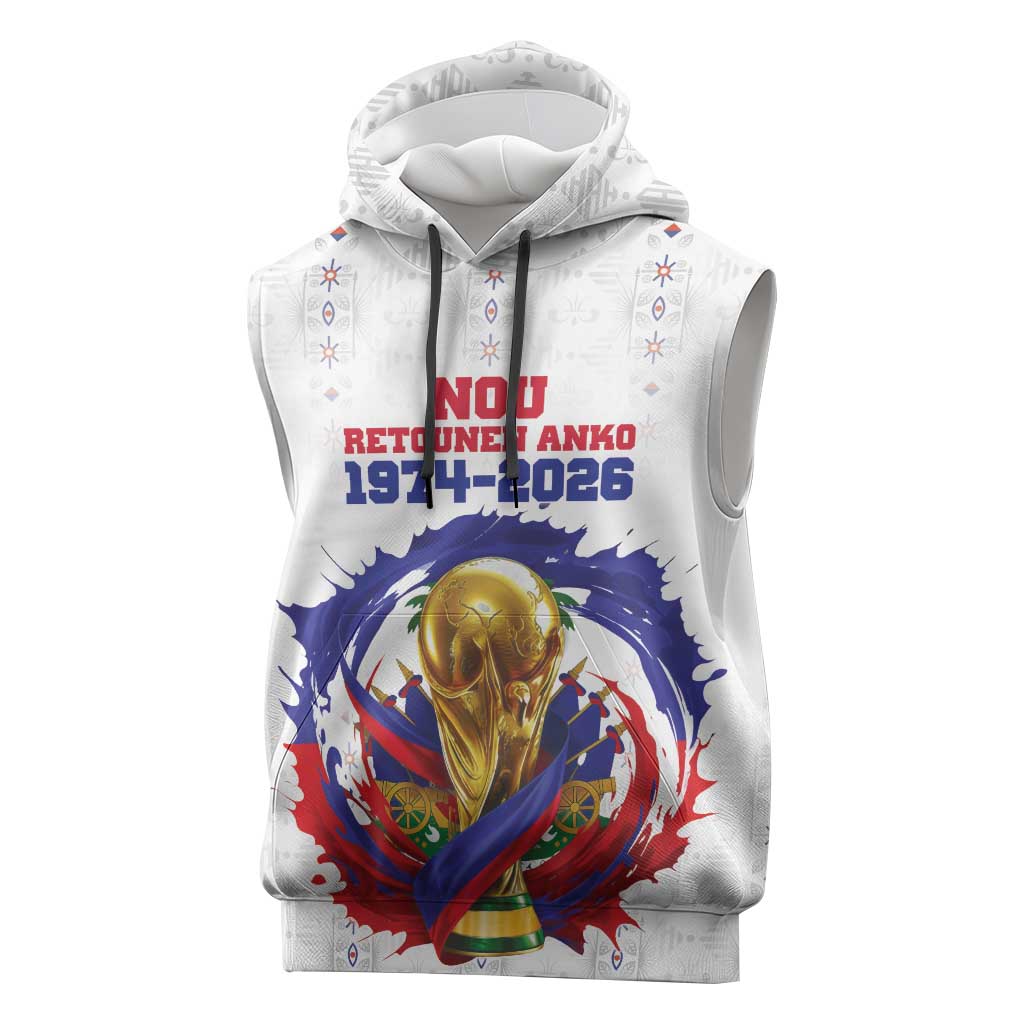 Custom Haiti Grenadye Alaso Sleeveless Hoodie White Nou Retounen Anko 1974-2026 - African Pride