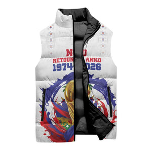 Custom Haiti Grenadye Alaso Sleeveless Puffer Jacket White Nou Retounen Anko 1974-2026 - African Pride