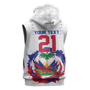 Custom Haiti Grenadye Alaso Sleeveless Zip Hoodie White Nou Retounen Anko 1974-2026 - African Pride