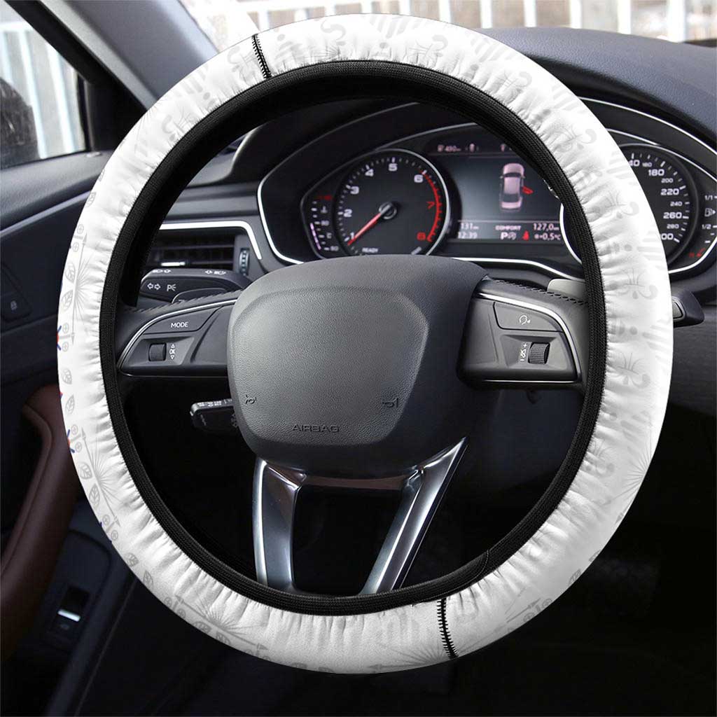 Haiti Grenadye Alaso Steering Wheel Cover White Nou Retounen Anko 1974-2026 - African Pride
