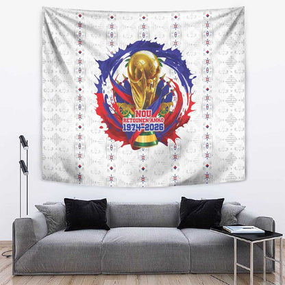 Haiti Grenadye Alaso Tapestry White Nou Retounen Anko 1974-2026 - African Pride