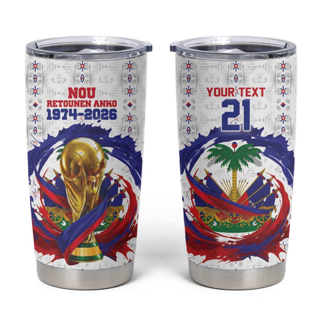 Custom Haiti Grenadye Alaso Tumbler Cup White Nou Retounen Anko 1974-2026 - African Pride