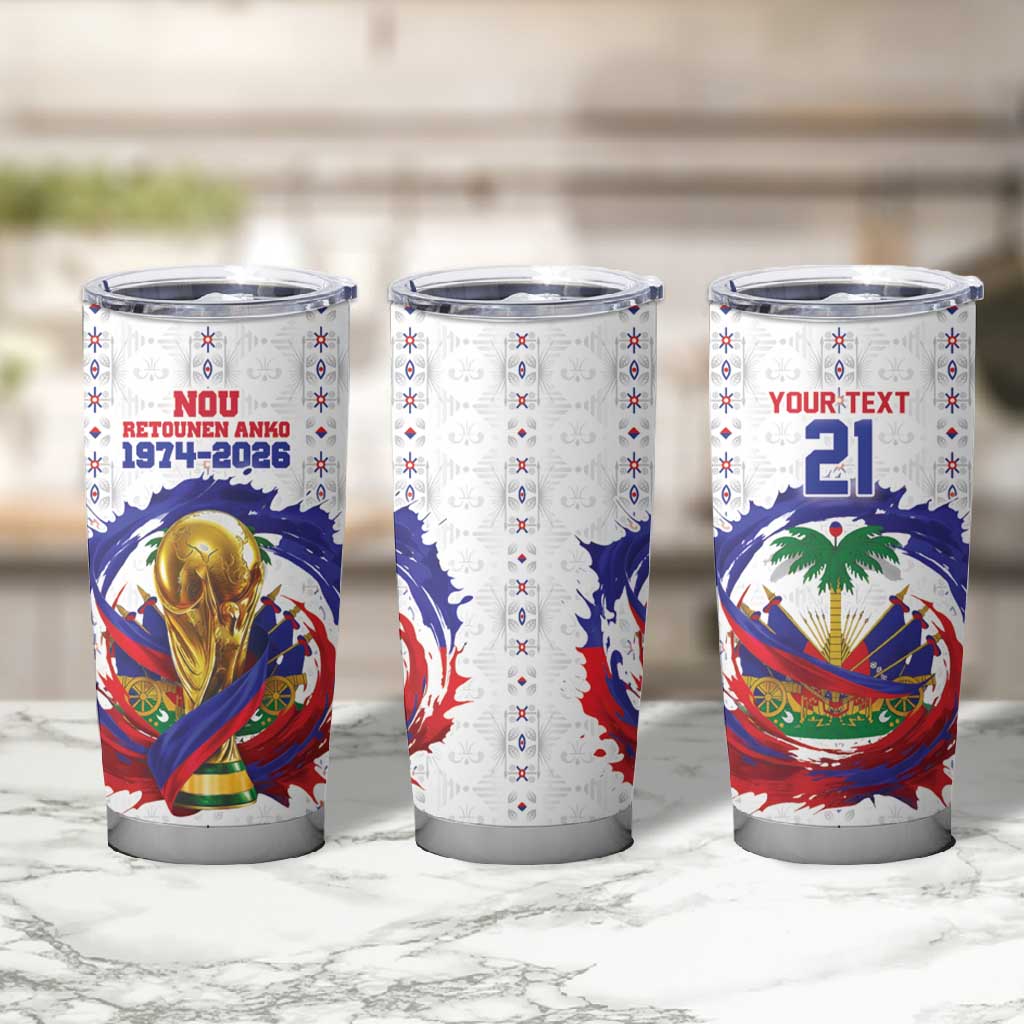 Custom Haiti Grenadye Alaso Tumbler Cup White Nou Retounen Anko 1974-2026 - African Pride
