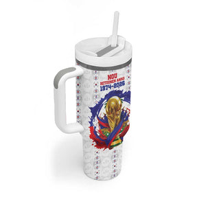 Custom Haiti Grenadye Alaso Tumbler With Handle White Nou Retounen Anko 1974-2026 - African Pride