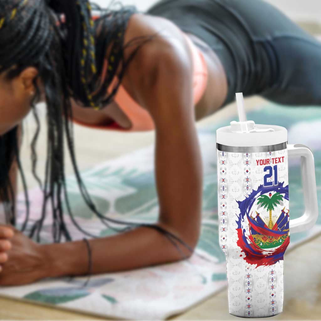 Custom Haiti Grenadye Alaso Tumbler With Handle White Nou Retounen Anko 1974-2026 - African Pride