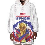 Custom Haiti Grenadye Alaso Wearable Blanket Hoodie White Nou Retounen Anko 1974-2026 - African Pride
