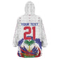 Custom Haiti Grenadye Alaso Wearable Blanket Hoodie White Nou Retounen Anko 1974-2026 - African Pride