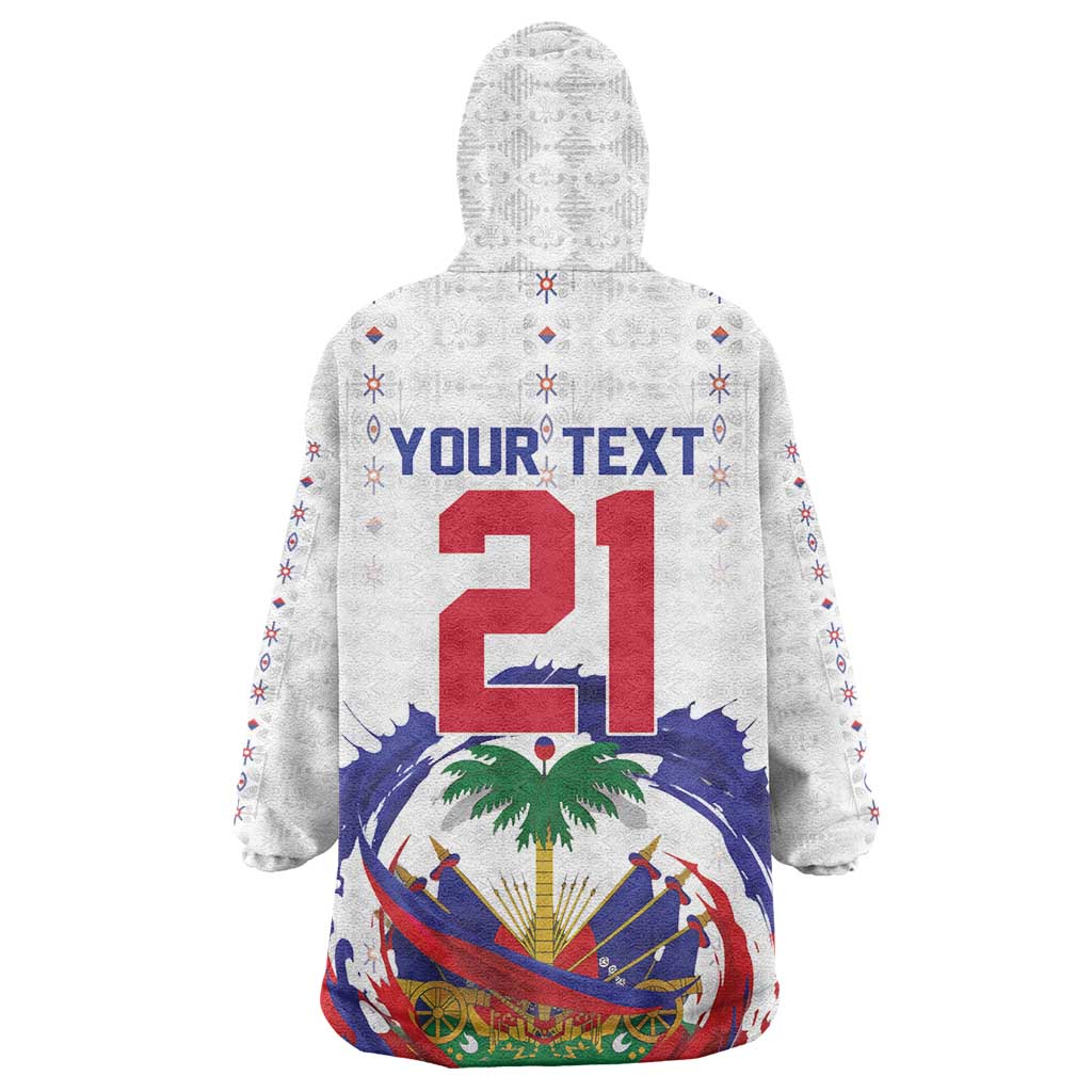 Custom Haiti Grenadye Alaso Wearable Blanket Hoodie White Nou Retounen Anko 1974-2026 - African Pride