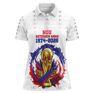 Custom Haiti Grenadye Alaso Women Polo Shirt White Nou Retounen Anko 1974-2026 - African Pride