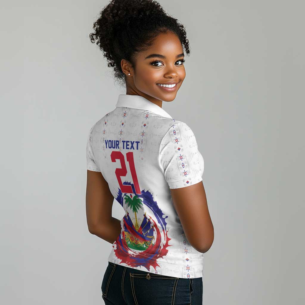 Custom Haiti Grenadye Alaso Women Polo Shirt White Nou Retounen Anko 1974-2026 - African Pride