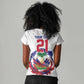 Custom Haiti Grenadye Alaso Women V-Neck T-Shirt White Nou Retounen Anko 1974-2026 - African Pride