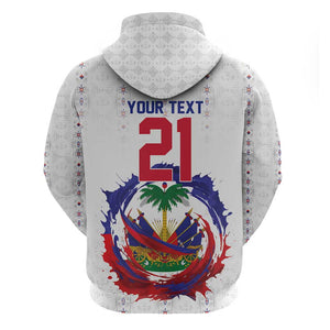 Custom Haiti Grenadye Alaso Zip Hoodie White Nou Retounen Anko 1974-2026 - African Pride