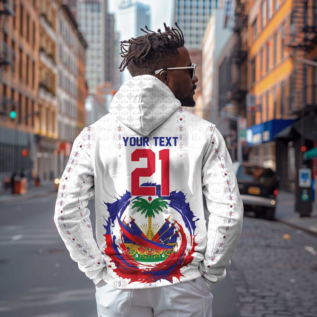 Custom Haiti Grenadye Alaso Zip Hoodie White Nou Retounen Anko 1974-2026 - African Pride