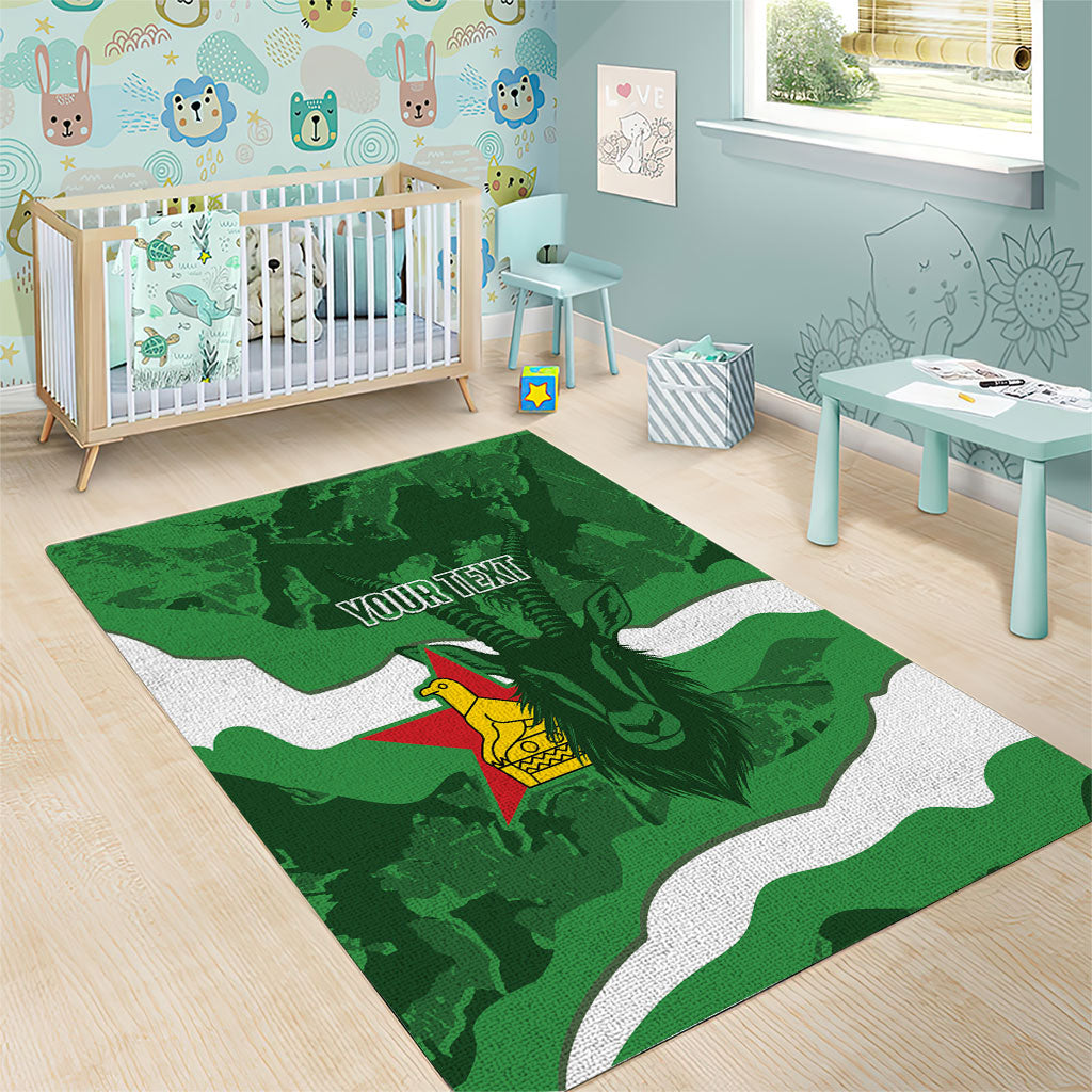 Custom Zimbabwe Rugby 2026 Area Rug Go Sables Sporty Grunge Style