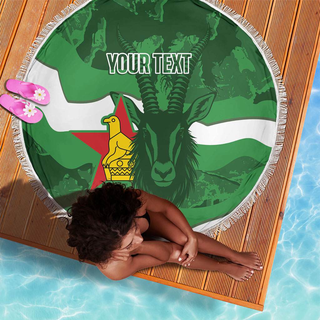Custom Zimbabwe Rugby 2026 Beach Blanket Go Sables Sporty Grunge Style