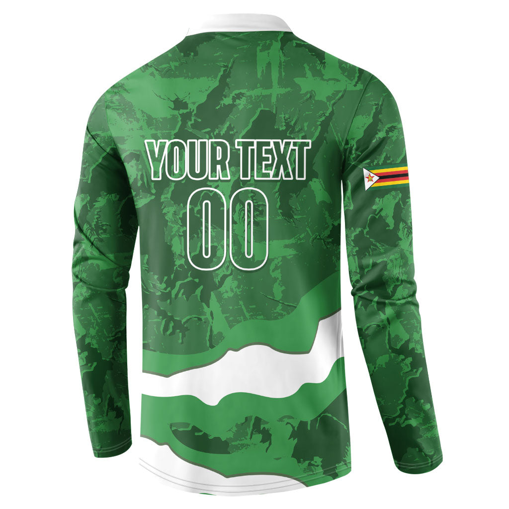 Custom Zimbabwe Rugby 2026 Button Sweatshirt Go Sables Sporty Grunge Style