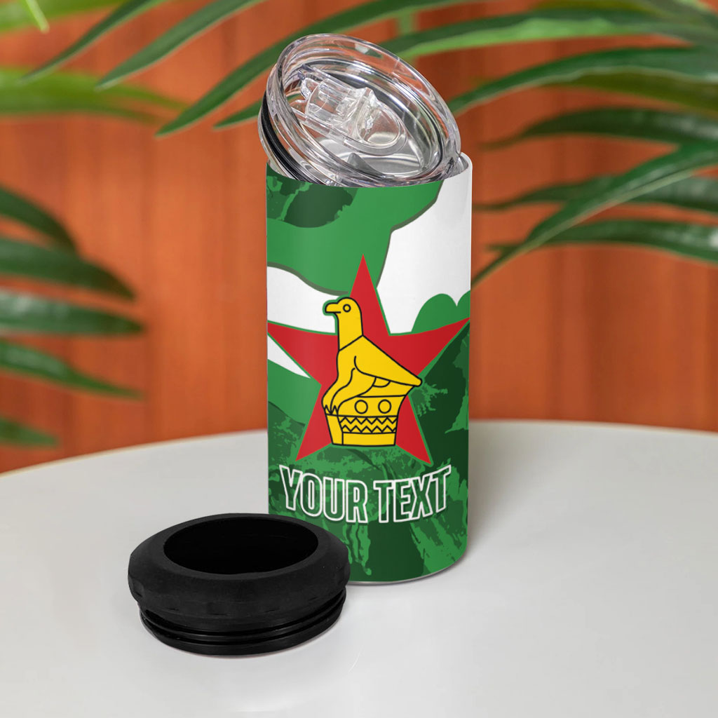 Custom Zimbabwe Rugby 2026 4 in 1 Can Cooler Tumbler Go Sables Sporty Grunge Style