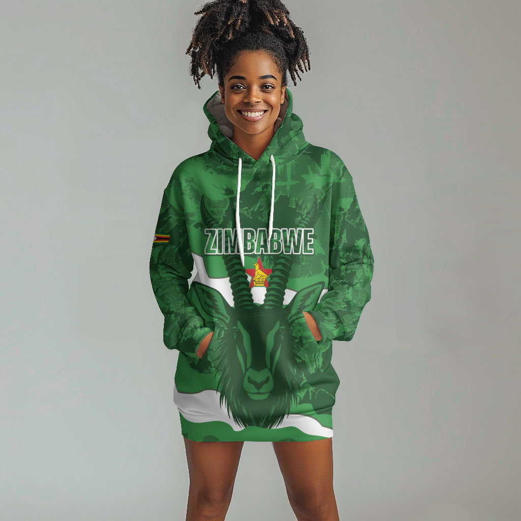 Custom Zimbabwe Rugby 2026 Hoodie Dress Go Sables Sporty Grunge Style