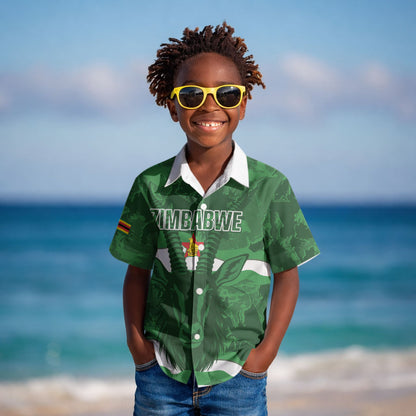 Custom Zimbabwe Rugby 2026 Kid Hawaiian Shirt Go Sables Sporty Grunge Style