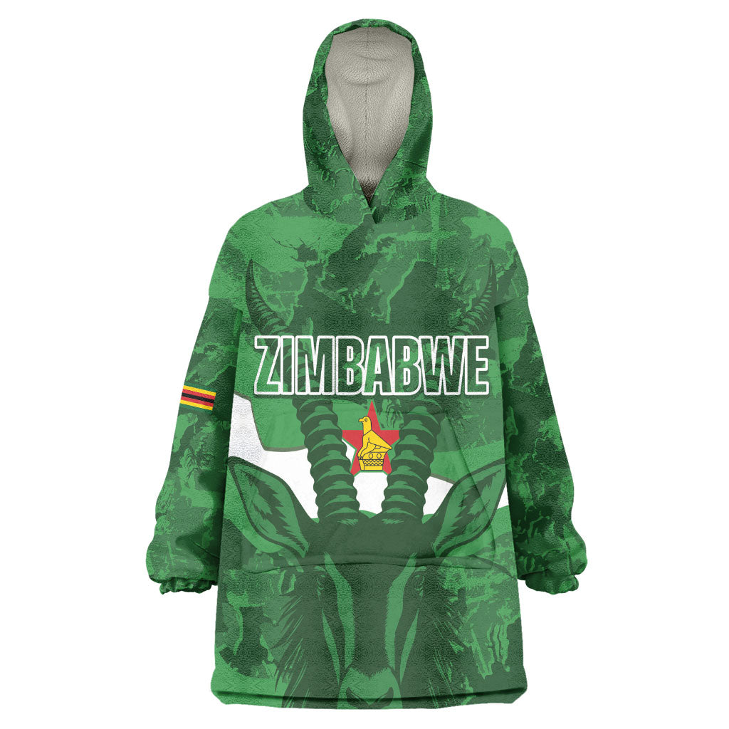 Custom Zimbabwe Rugby 2026 Kid Wearable Blanket Hoodie Go Sables Sporty Grunge Style