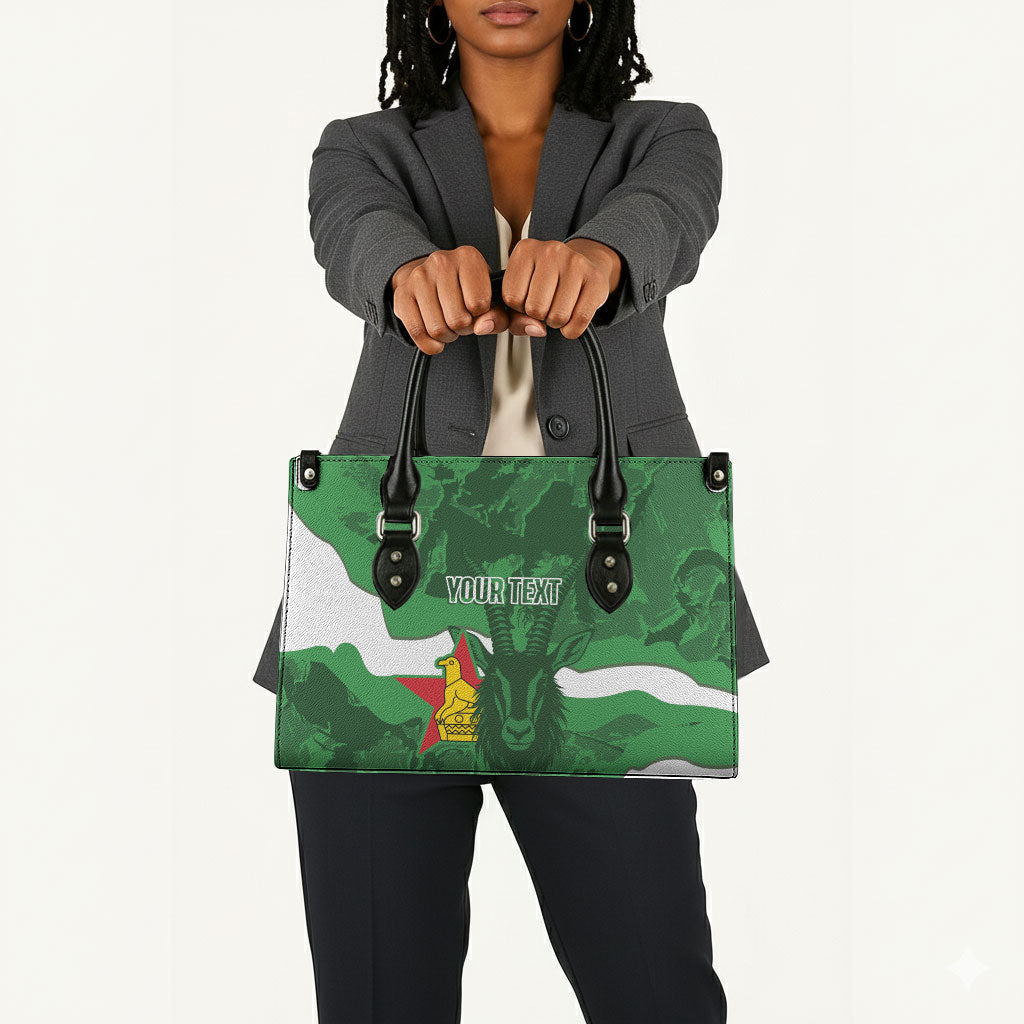Custom Zimbabwe Rugby 2026 Leather Bag Go Sables Sporty Grunge Style