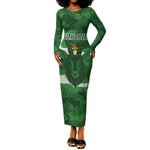 Custom Zimbabwe Rugby 2026 Long Sleeve Bodycon Dress Go Sables Sporty Grunge Style
