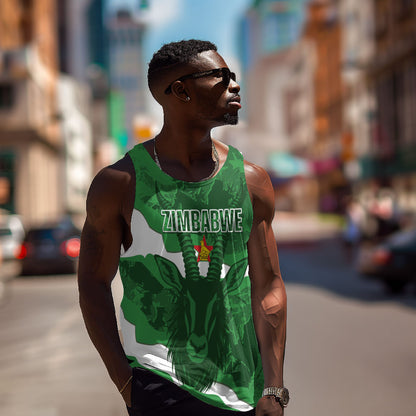 Custom Zimbabwe Rugby 2026 Men Tank Top Go Sables Sporty Grunge Style