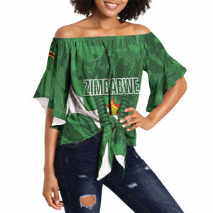 Custom Zimbabwe Rugby 2026 Off Shoulder Wrap Waist Top Go Sables Sporty Grunge Style