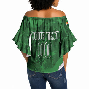 Custom Zimbabwe Rugby 2026 Off Shoulder Wrap Waist Top Go Sables Sporty Grunge Style