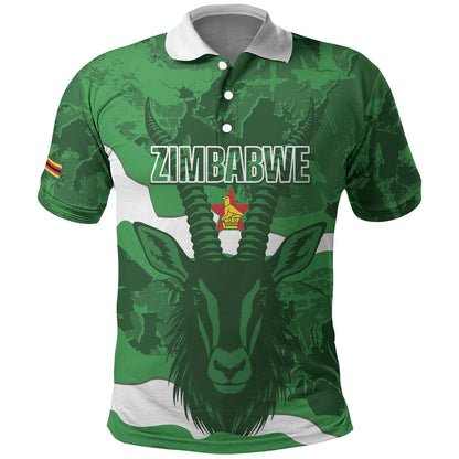 Custom Zimbabwe Rugby 2026 Polo Shirt Go Sables Sporty Grunge Style