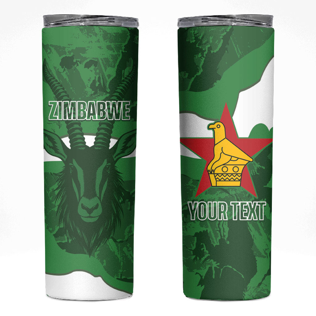 Custom Zimbabwe Rugby 2026 Skinny Tumbler Go Sables Sporty Grunge Style