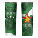 Custom Zimbabwe Rugby 2026 Skinny Tumbler Go Sables Sporty Grunge Style