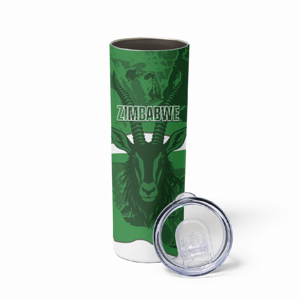 Custom Zimbabwe Rugby 2026 Skinny Tumbler Go Sables Sporty Grunge Style