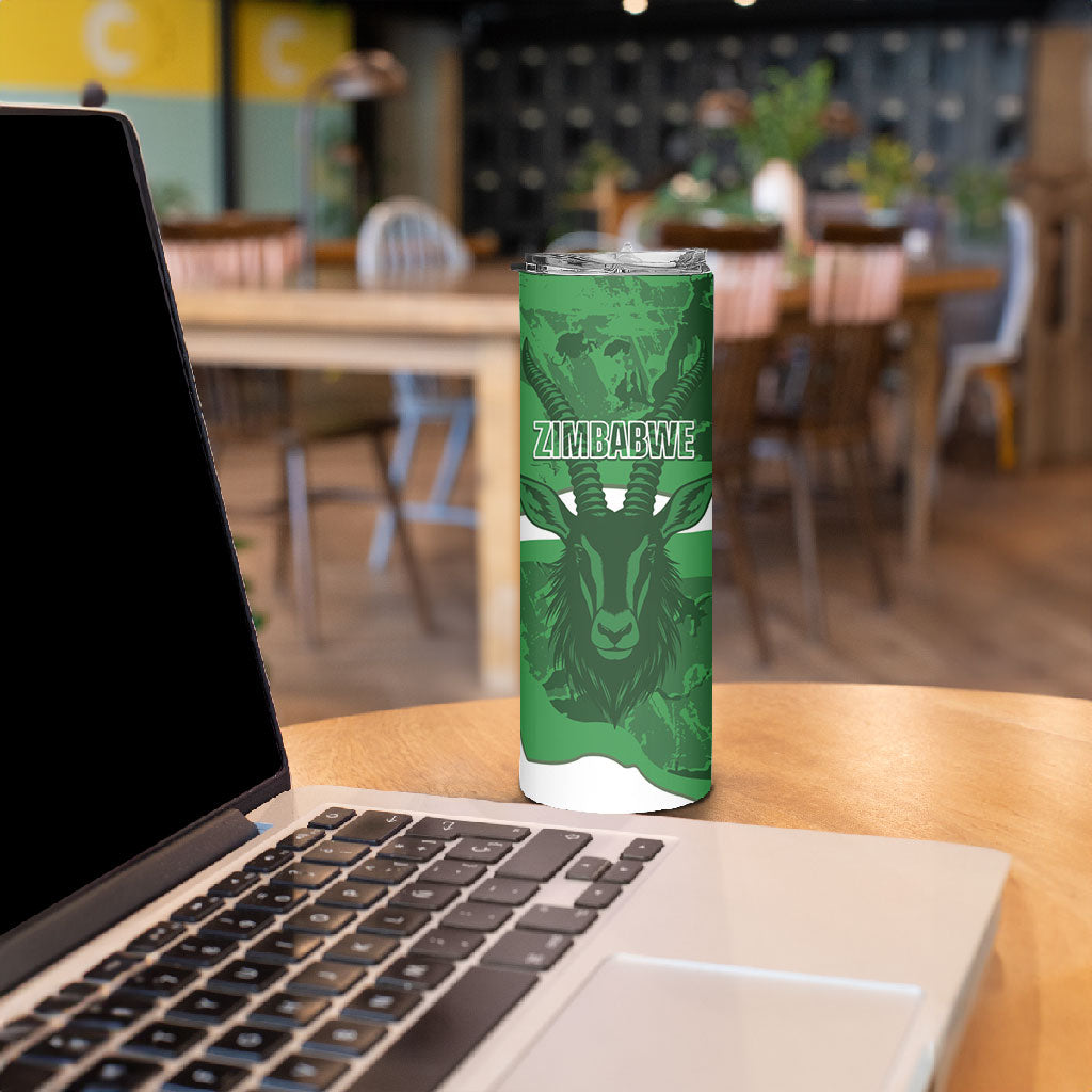 Custom Zimbabwe Rugby 2026 Skinny Tumbler Go Sables Sporty Grunge Style
