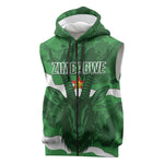 Custom Zimbabwe Rugby 2026 Sleeveless Zip Hoodie Go Sables Sporty Grunge Style