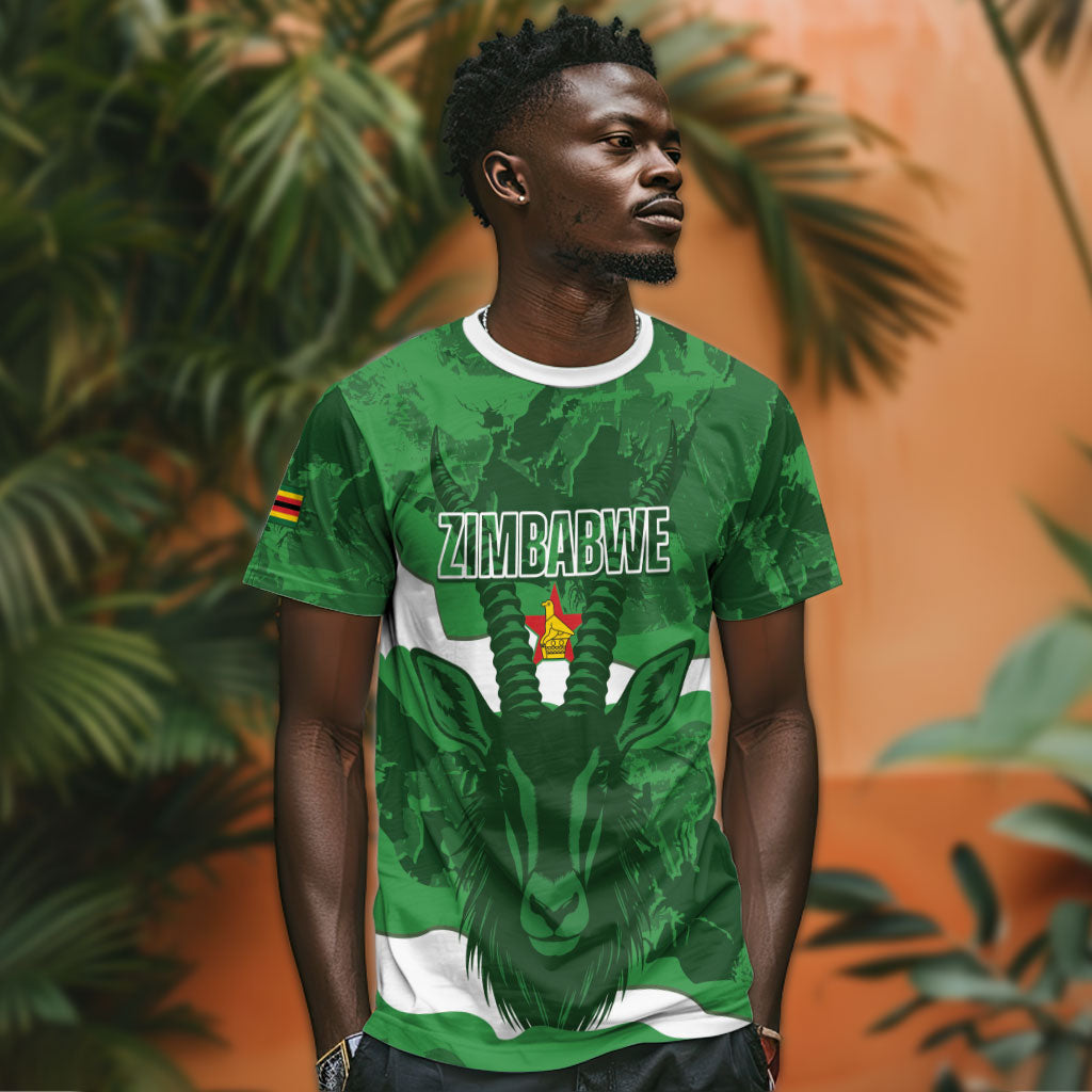 Custom Zimbabwe Rugby 2026 T shirt Go Sables Sporty Grunge Style