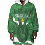 Custom Zimbabwe Rugby 2026 Wearable Blanket Hoodie Go Sables Sporty Grunge Style