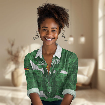 Custom Zimbabwe Rugby 2026 Women Casual Shirt Go Sables Sporty Grunge Style