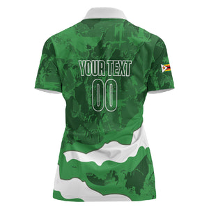 Custom Zimbabwe Rugby 2026 Women Polo Shirt Go Sables Sporty Grunge Style