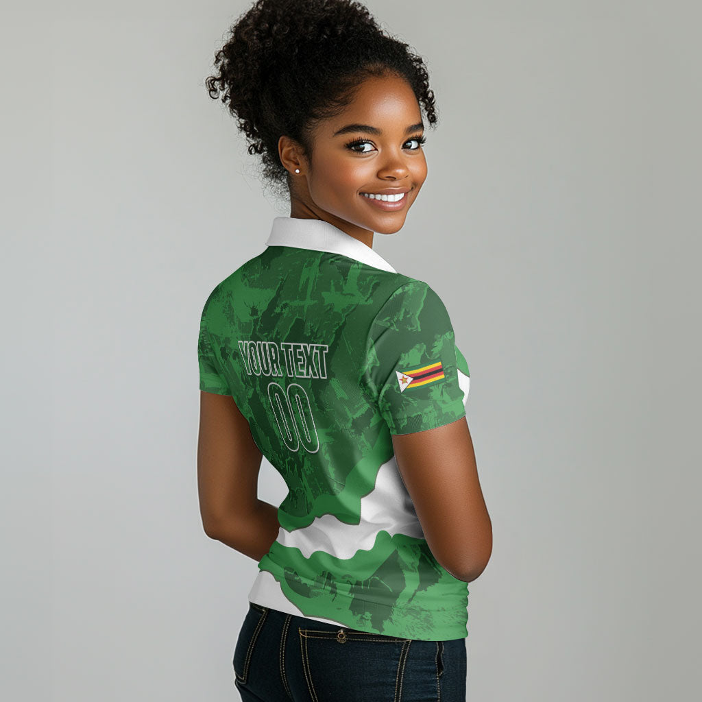 Custom Zimbabwe Rugby 2026 Women Polo Shirt Go Sables Sporty Grunge Style