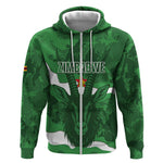 Custom Zimbabwe Rugby 2026 Zip Hoodie Go Sables Sporty Grunge Style