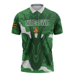 Custom Zimbabwe Rugby 2026 Zipper Polo Shirt Go Sables Sporty Grunge Style
