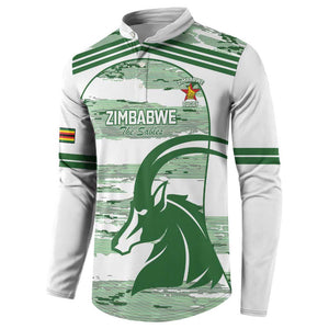 Zimbabwe Rugby Custom Button Sweatshirt Come On Sables White Version