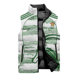 Zimbabwe Rugby Custom Sleeveless Puffer Jacket Come On Sables White Version