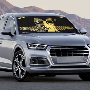 Zimbabwe Rugby Custom Auto Sun Shade Come On Sables Gold Black Version