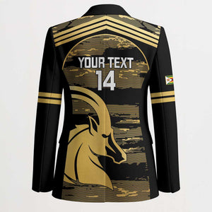Zimbabwe Rugby Custom Blazer Come On Sables Gold Black Version