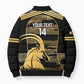 Zimbabwe Rugby Custom Bomber Puffer Jacket Come On Sables Gold Black Version