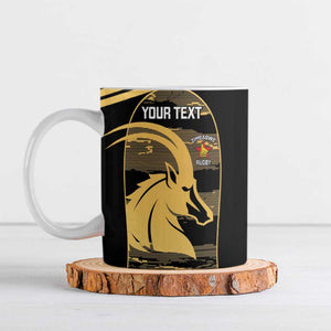 Zimbabwe Rugby Custom Ceramic Mug Come On Sables Gold Black Version